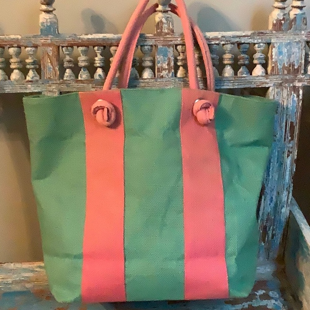 😍Pink & Green Casual Tote😍
